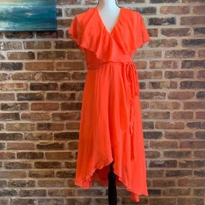 ASOS DESIGN cape back dipped hem midi dress